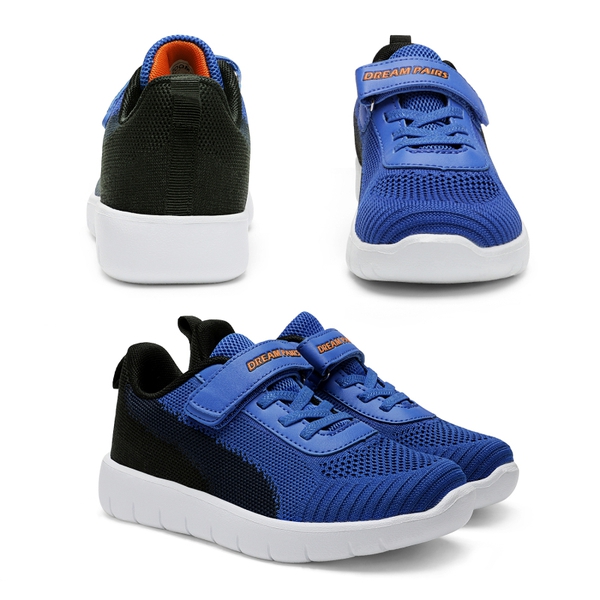 [EZ-Ons MagicZips] Boys Girls Tennis Running Shoes - ROYAL BLUE NAVY BLACK - 1